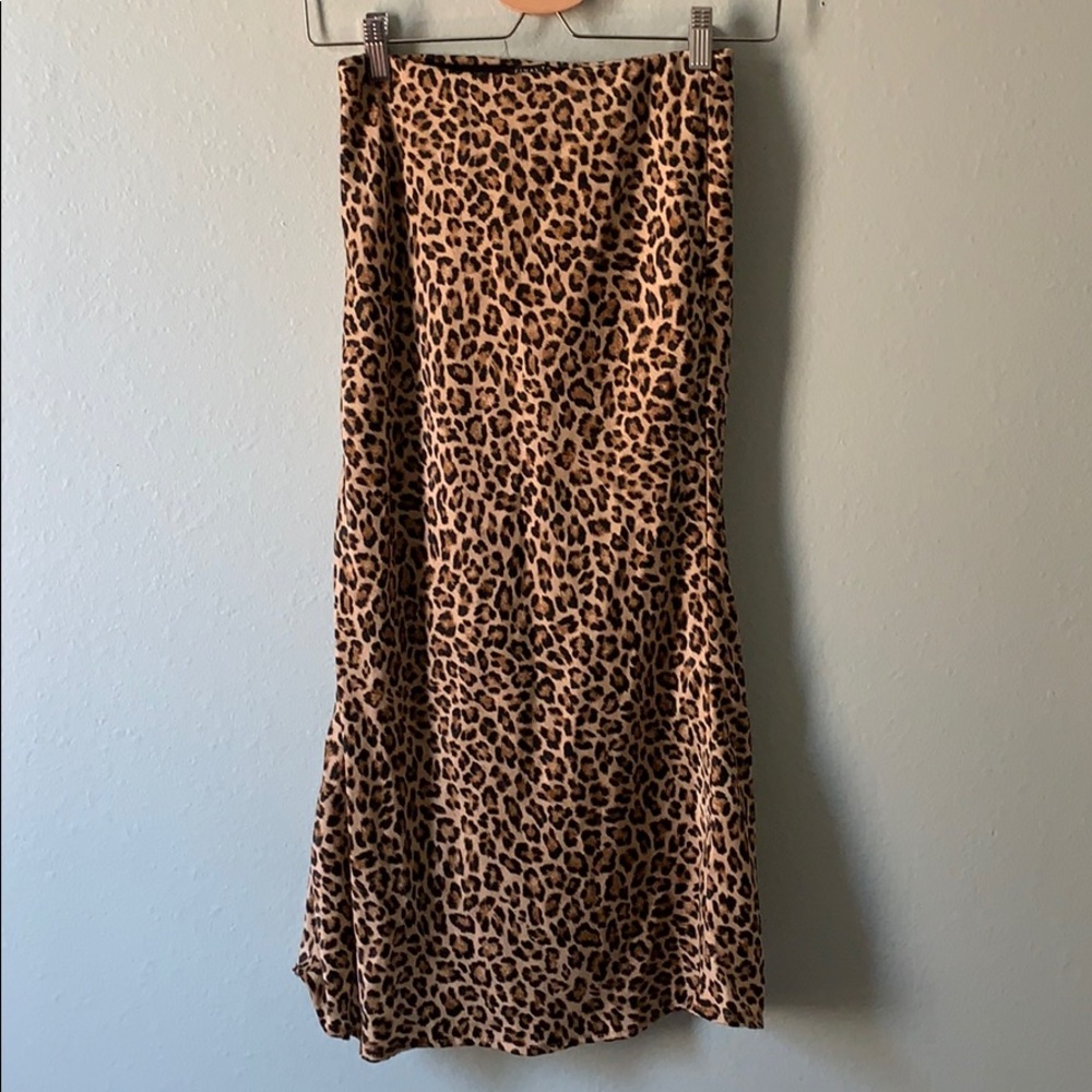 Cheetah Print Midi Skirt